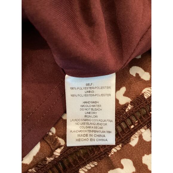 &merci brown and white leopard ruffle shortsleeve mini swing sheath dress S - Picture 7 of 7